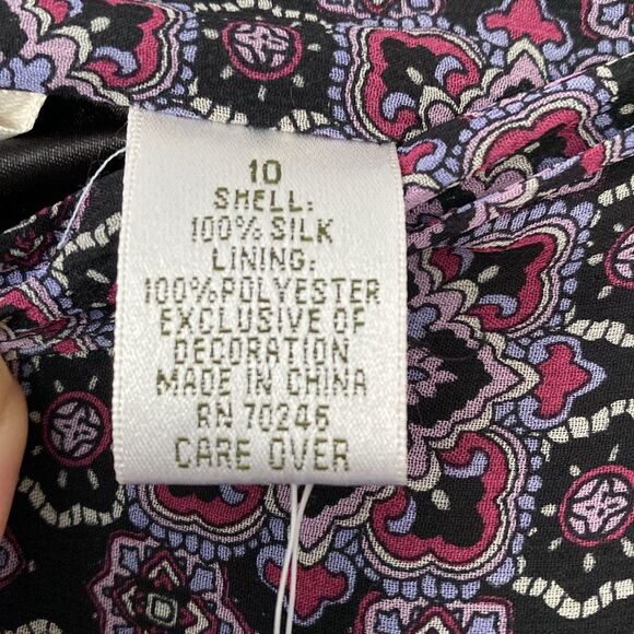 Laura Ashley Long Silk Skirt Size 10 Lined Pleated Ruffled Side Zipper Boho NWT - Picture 7 of 13